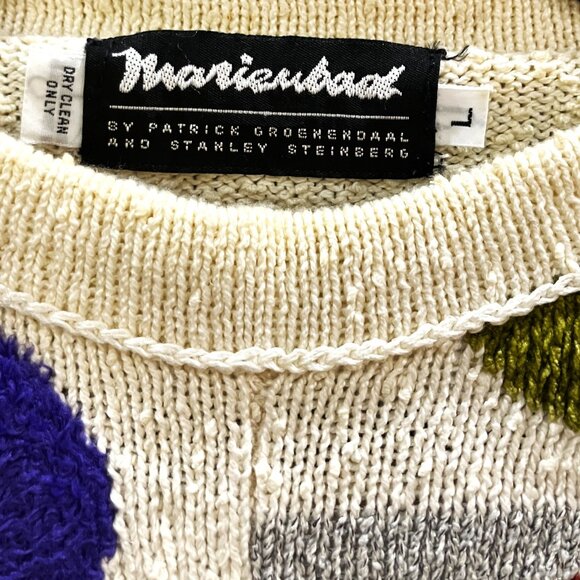 Vintage Marienbad 90s Geometric Knit Sweater – Avant-Garde Retro Chic - Picture 2 of 5